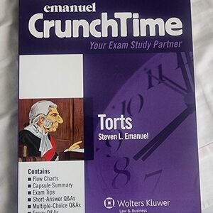 CrunchTime: Torts - Paperback By Emanuel L. Steven. ASPEN publishers Good as NEW
